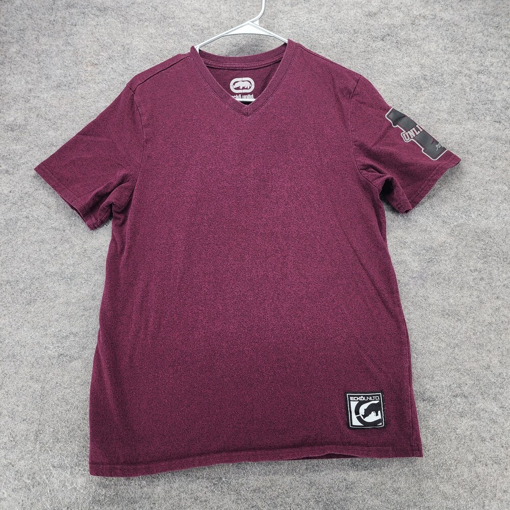 ECKO UNLTD Shirt Mens Medium Rawthentic Red V Neck